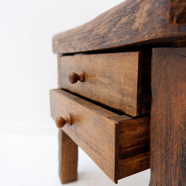 Mid-Century Rustic Wood Nightstand For Sale - Image 6 of 13