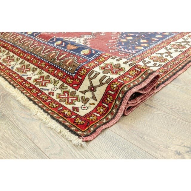Vintage 1960s Anatolian Hand-Knotted Wool Turkish Villager Made Rug - 5′ × 7′7″ For Sale - Image 12 of 13