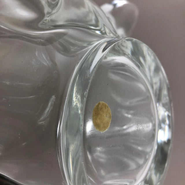 Large French Floral Crystal Glass Shell Bowl from Art Vannes, France, 1970s For Sale - Image 16 of 18