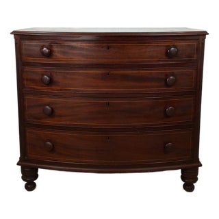 Mid-Atlantic Chippendale Inlaid Mahogany Bow Front Chest of Drawers For Sale