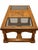 Wood Vintage Mediterranean Revival Parquet-Pattern Wood and Smoked Glass Coffee Table For Sale - Image 7 of 18