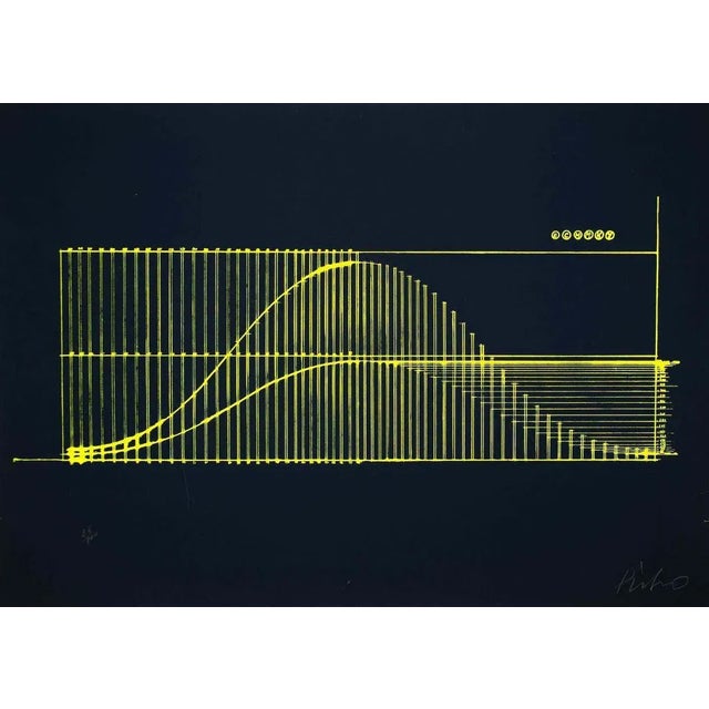 Composition is an original lithograph artwork on cardboard, realized by in the Late 20th Century. Hand-signed on the lower...