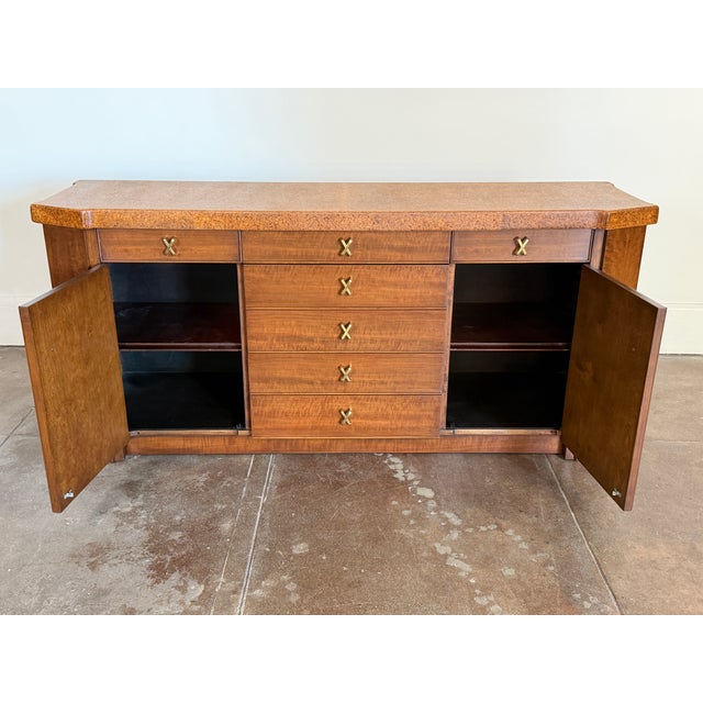 1960s Mid Century Paul Frankl Cork Credenza For Sale - Image 5 of 13