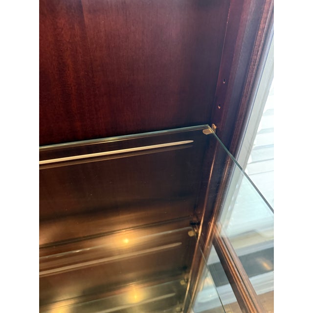 Vintage Lighted Mahogany Curio Cabinet, Attributed to Hickory Chair For Sale In Philadelphia - Image 6 of 11