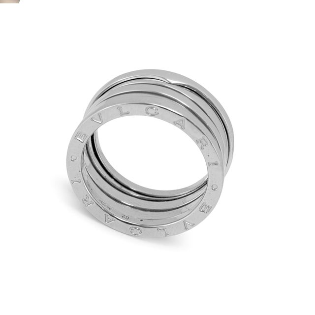 Brand: Bvlgari Gender: Men’s Metal Type: 18K White Gold Ring Size: 9.75 Width: 10.24 mm Weight: 13.98 grams BVLGARI Man's...