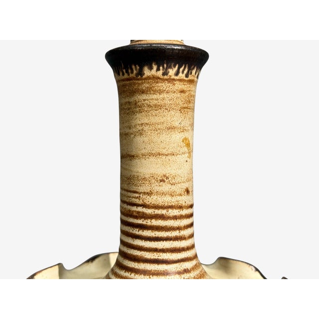 Jette Hellerøe, Table Lamp, Beige Ceramic, Denmark, 1970s For Sale - Image 4 of 9