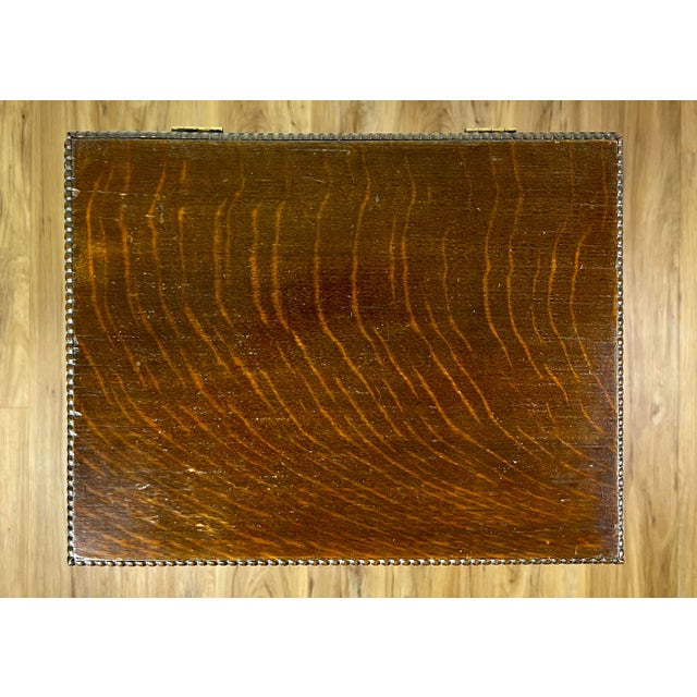Wood Antique Tiger Oak Cigar Humidor & Smoking Cabinet With Barley Twist Legs For Sale - Image 7 of 12