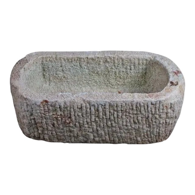 22" Inch Long Hand Chiseled Stone Trough 20 For Sale