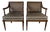 70's Vintage French Louis XVI Style Arm Accent Chairs - A Pair For Sale