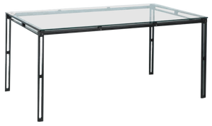 Minimalist Dining Table in Glass and Metal, 1980s
