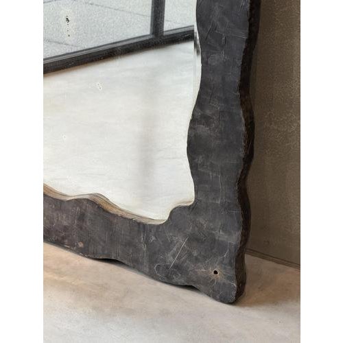 Glass Vintage French Composite Concrete Mirror, 1970s For Sale - Image 7 of 11