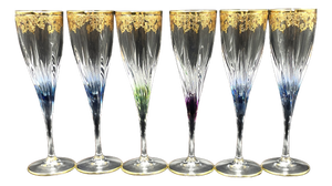 Champagne Flutes fron Vetrerie di Empoli, 1970s, Set of 6