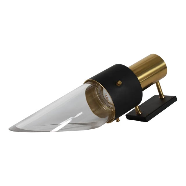 Mid-Century Brass and Glass Saga Wall Sconce by Kay Kørbing for Lyfa, 1970s For Sale