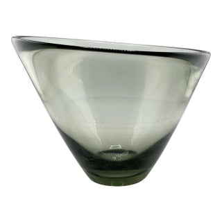 1962 Mid Century Per Lutken Holmegaard Smoked Glass Bowl Signed & Dated For Sale