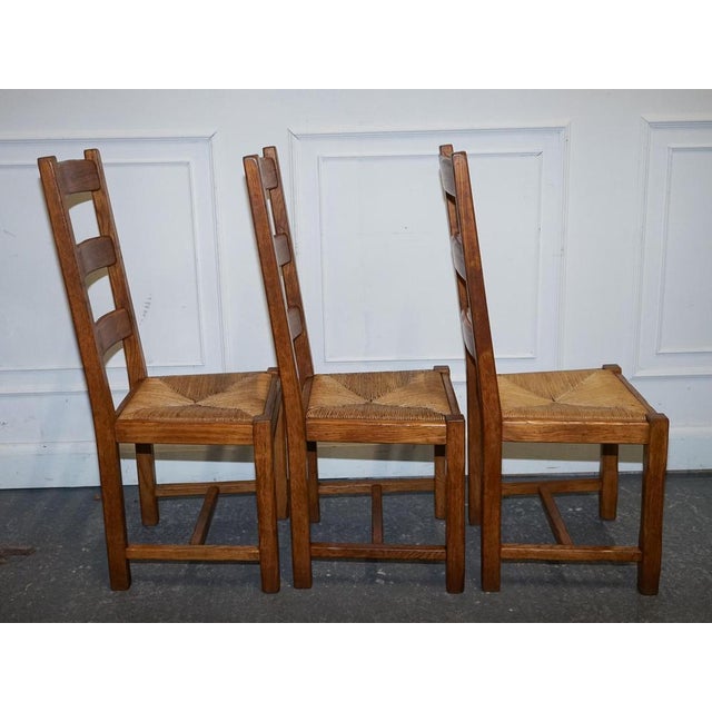 Vintage French Farm Country Dining Chairs, 1950s, Set of 6 For Sale - Image 4 of 17