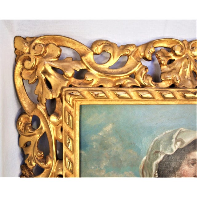 Late 19th Century Antique 1800’s Continental Painting of Young Costumed Girl For Sale - Image 5 of 9