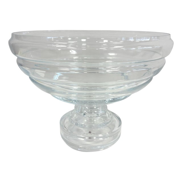 Footed Glass Fruit Bowl For Sale