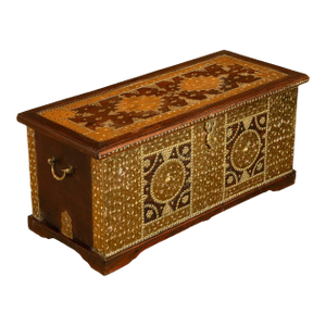 Antique Zanzibar Omani Teak & Brass Stud & Copper Clad Dowry Chest