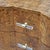 Matthew Izzo Home Dark Burlwood Three Drawer Side Table With Acrylic and Brass Drawer Pulls For Sale In New York - Image 6 of 8
