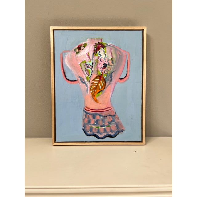 "Pink Vase With a Scalloped Bottom" Original Painting by Shann Spishak For Sale - Image 4 of 6