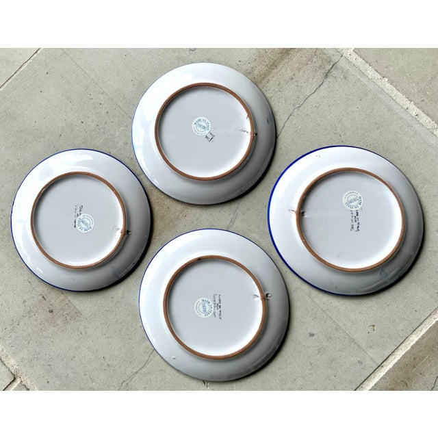 Circa 1999 Vietri “Galletto” Collection Hand Painted Ceramic Dessert Plates, Italy – Set of 4 For Sale - Image 15 of 18