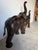 Vintage Safari Style Oversized Leather Elephant Sculptures With Raised Trunks – A Pair For Sale - Image 10 of 18
