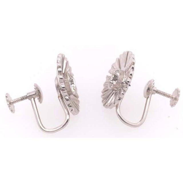14 Karat White Gold Fashion Non Pierce Earrings With Diamonds For Sale In New York - Image 6 of 9