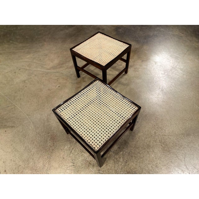 Mid-Century Modern Pair of Brazilian Modern Stools in Rosewood and Cane, Liceu De Artes, 1960s For Sale - Image 3 of 15