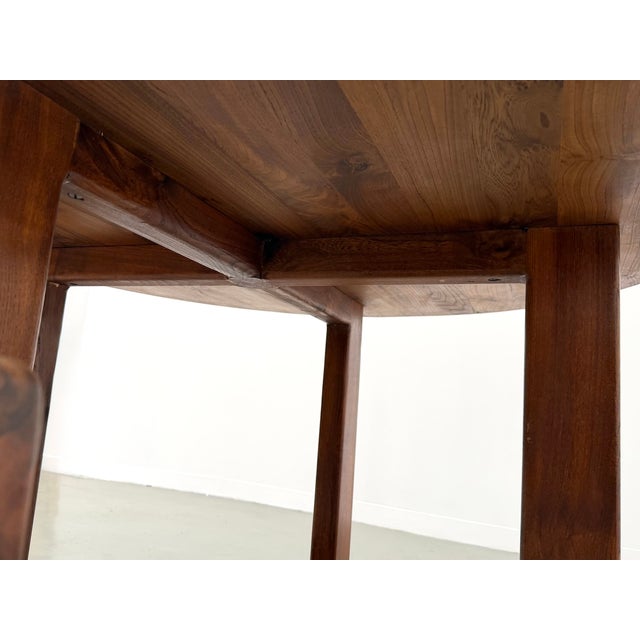 Vintage Round Table in Elm, 1950s For Sale - Image 16 of 18