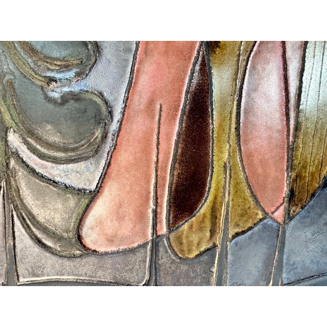 Ceramic Art Wall Tile with a Trees Motif in an Abstracted Landscape, 1960s For Sale - Image 4 of 16