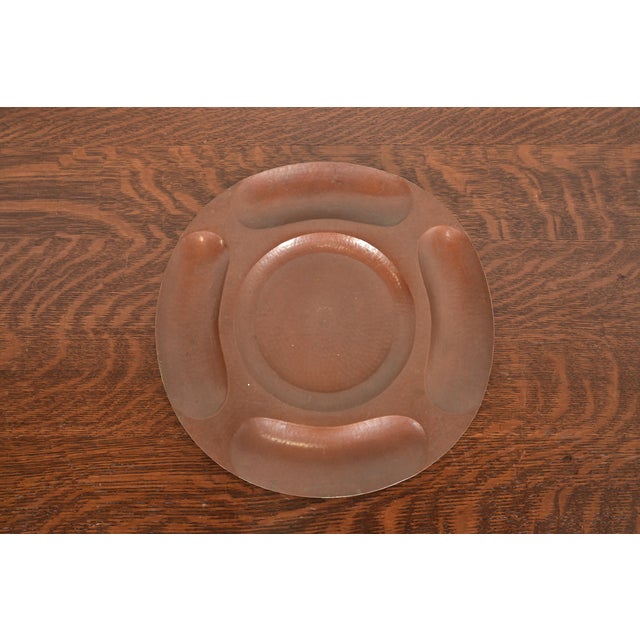 Copper Ramon Ramirez Arts & Crafts Hammered Copper Charger Plate or Tray For Sale - Image 8 of 12