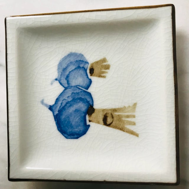 Japanese Vintage Japanese Hand Painted Dishes - Set of Three For Sale - Image 3 of 8