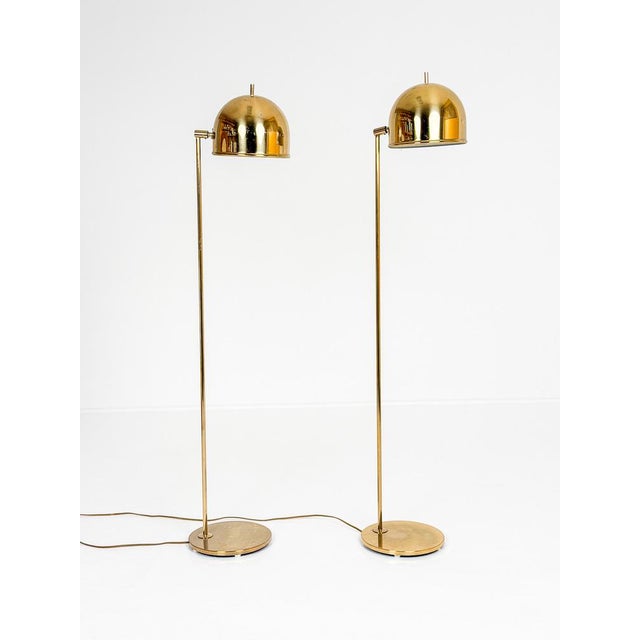 Gold Vintage Floor Lamp by Eje Ahlgren for Bergboms, Sweden, 1960s, Set of 2 For Sale - Image 8 of 8