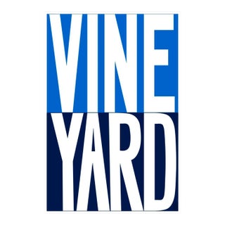 The Vineyard in Ultra Marine and Navy Blue​ Fine Art Print by Liz Roache For Sale