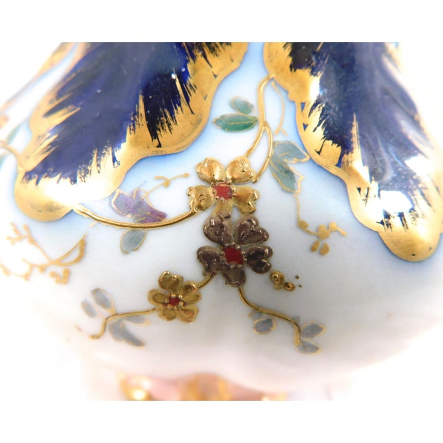 Early 1900s Charles Field Haviland and Gerard, Dufraisseix & Abbot Dark Blue Floral Chocolate Pot For Sale In San Francisco - Image 6 of 10