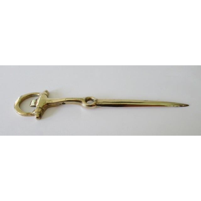 Mid-Century Modern Vintage Mid-Century Equestrian Style Horse-Shoe Shaped Brass Letter Opener For Sale - Image 3 of 9