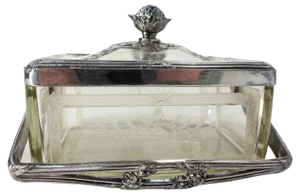 Napoleon III Glass and Metal Box, 1890s