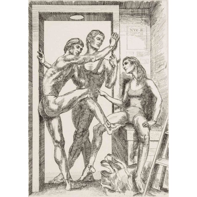 Paul Cadmus (American, 1904-1999), "Waiting for Rehearsal", Etching on Paper, signed in pencil lower right, titled and...