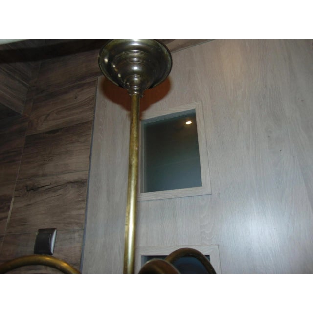 Metal Art Nouveau Brass Chandelier For Sale - Image 7 of 8