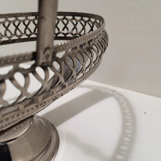 Cake Basket Metal and Crystal Made in England For Sale - Image 9 of 10