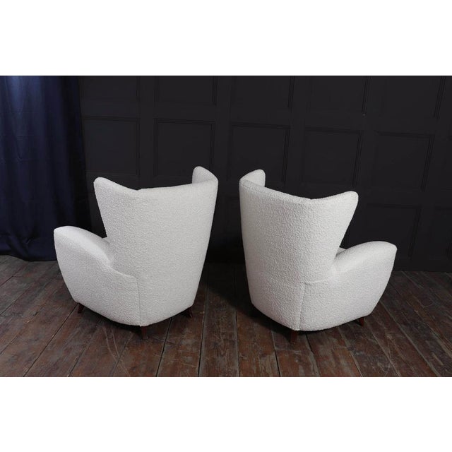Mid-Century Italian Wingback Armchairs in Bouclé, 1950s, Set of 2 For Sale - Image 17 of 18