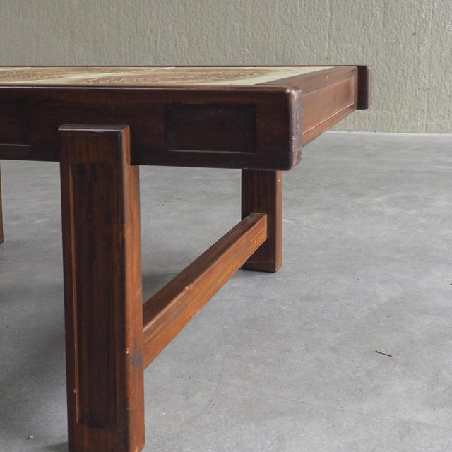 Wood Mid-Century Tiled Coffee Table by Jean Dasti, 1960s For Sale - Image 7 of 13