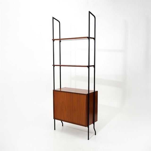 Mid-Century Modern Bookcase with Metal Uprights by Amma Torino, 1960s For Sale - Image 3 of 15