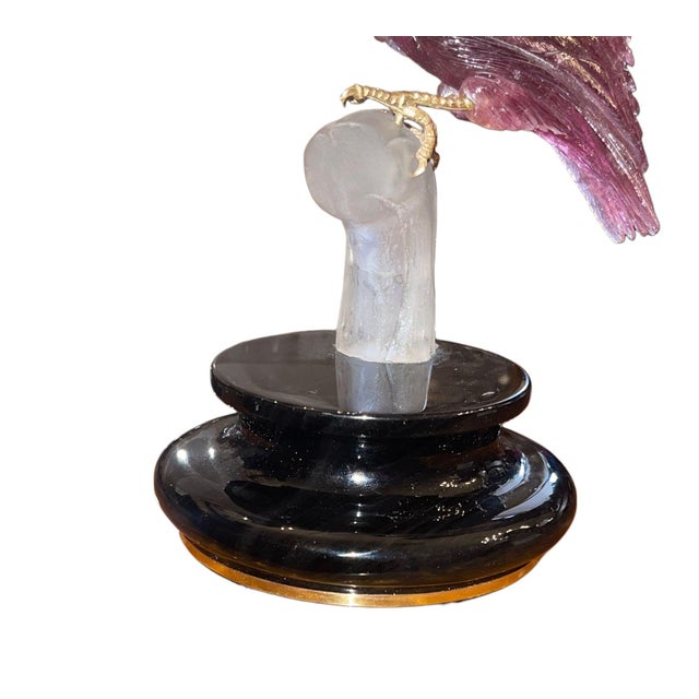 Late 20th Century Rubellite Tourmaline Cockatoo Sculpture by Manfred Wild for Emil Becker. Germany For Sale In Los Angeles - Image 6 of 9