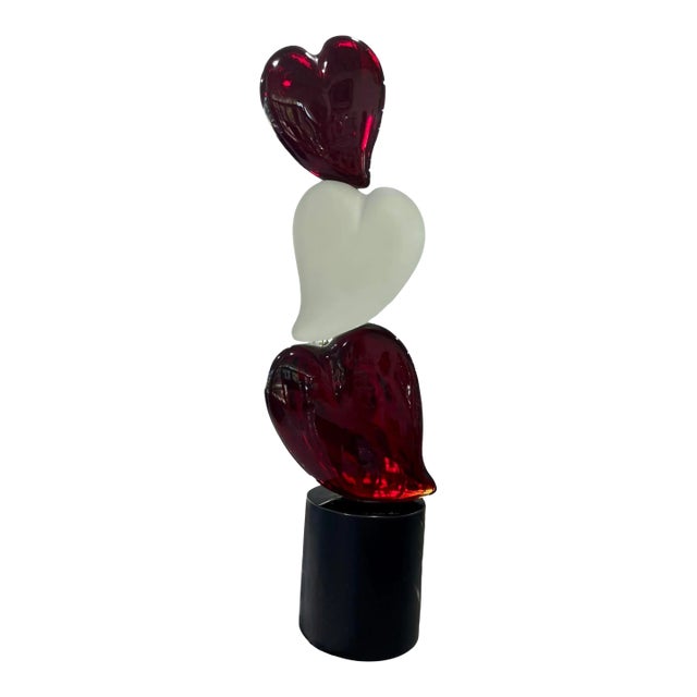 Three Hearts Murano Sculpture by A. Barbaro For Sale