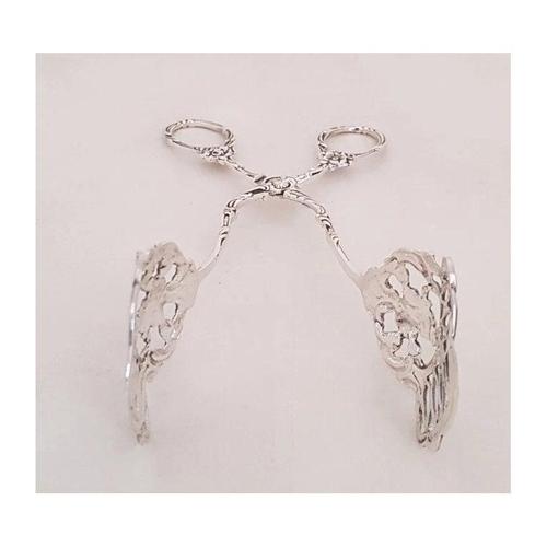 Antique Early 20th Century 800 Silver Patisserie Serving Tongs For Sale - Image 10 of 18