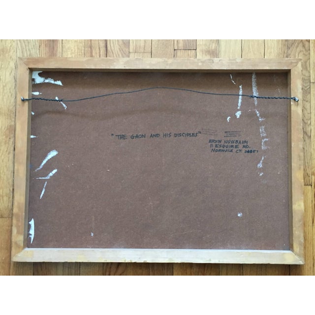 Ervin B. Nussbaum, Modernist American Judaica Painting Gaon and his Disciples For Sale - Image 4 of 4