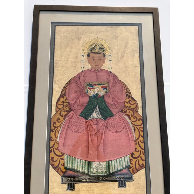 Antique Chinese Portrait Painting For Sale - Image 4 of 6