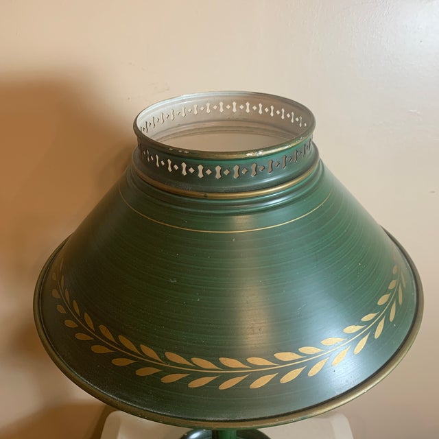 Vintage 1970s Green Metal Tole Bouillotte Table Lamp Chairish