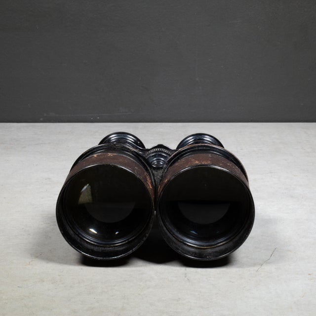 Metal 19th C. Lemaire Fabt Paris Expandable Leather Wrapped Binoculars c.1880 For Sale - Image 7 of 9